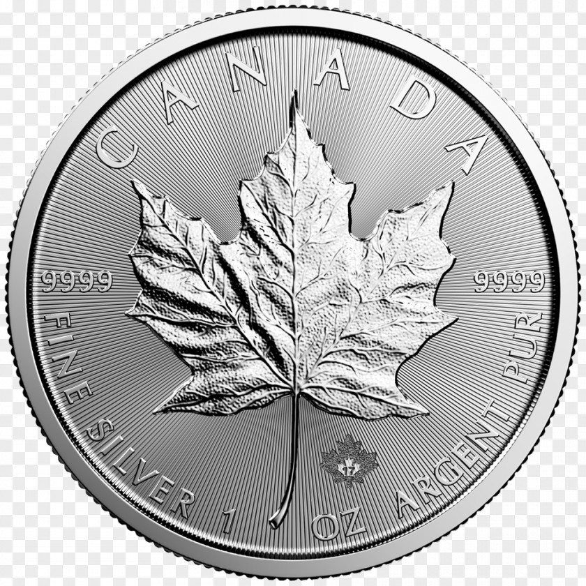 Silver Coin Canadian Maple Leaf Gold Bullion PNG