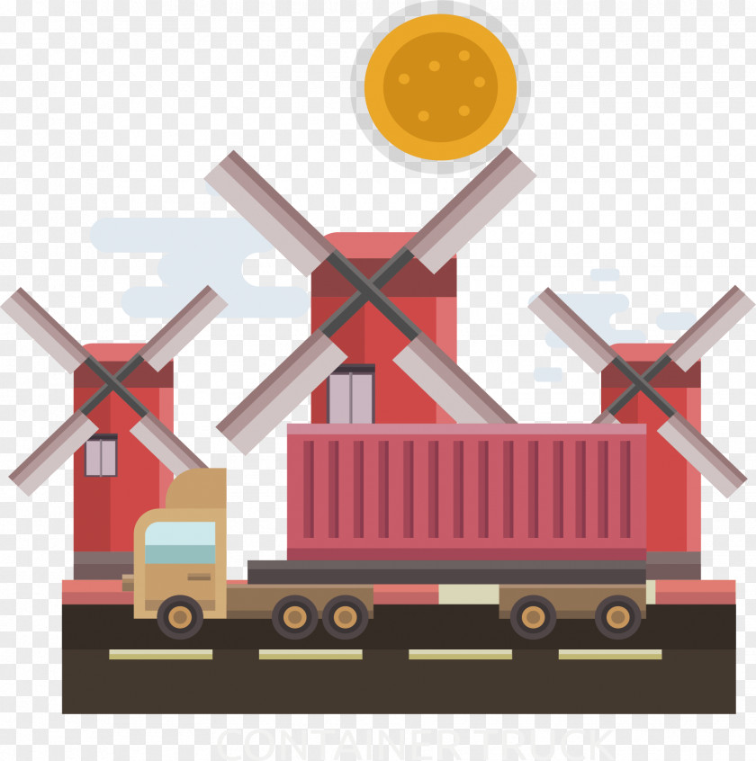 Large Freight Truck Graphic Design PNG