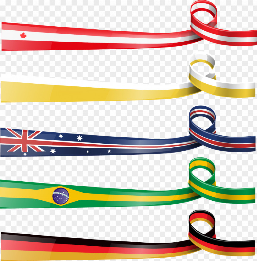 Vector Hand Painted Flag Ribbon Of Germany Illustration PNG