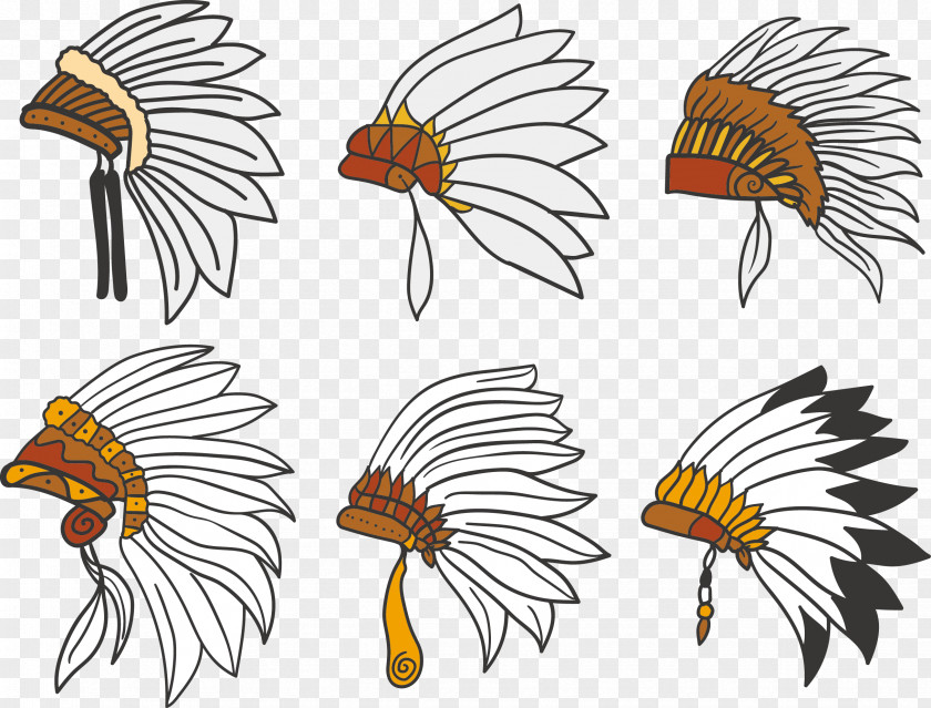 Vector Hat Butterfly War Bonnet Clip Art PNG