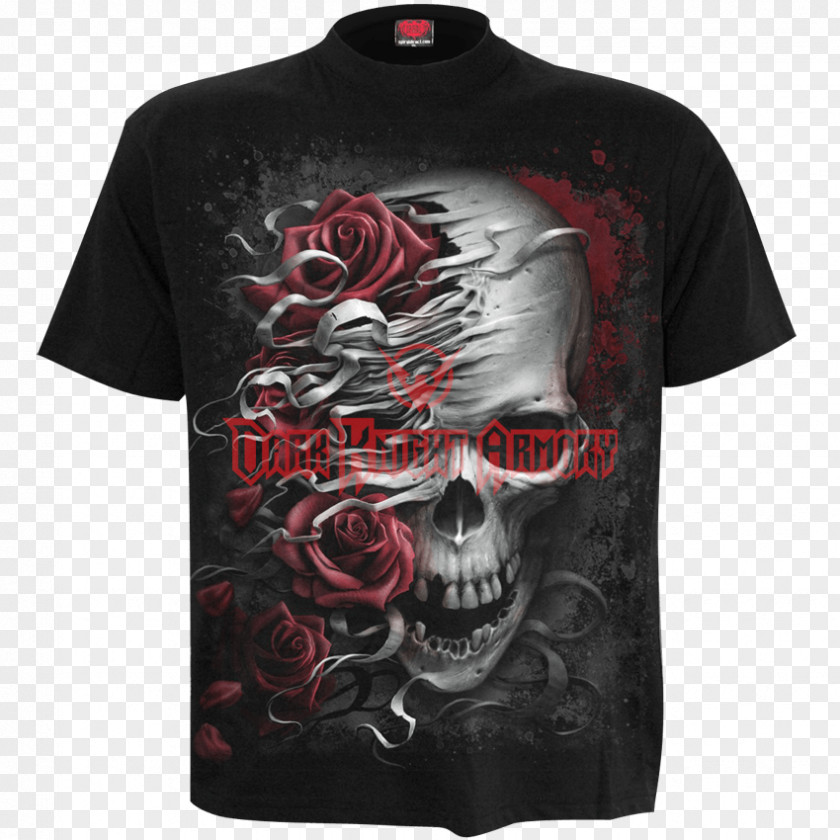 T-shirt Human Skull Symbolism Rose Hoodie PNG