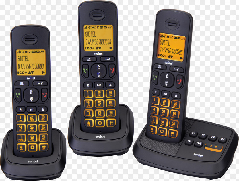 Telephone Fixe Cordless Digital Enhanced Telecommunications Answering Machines Wireless PNG