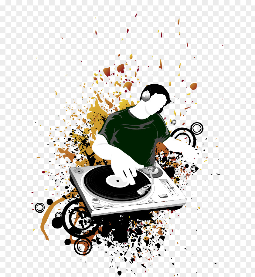 Vector Elements Dj Player Disc Jockey Party Flyer Poster PNG