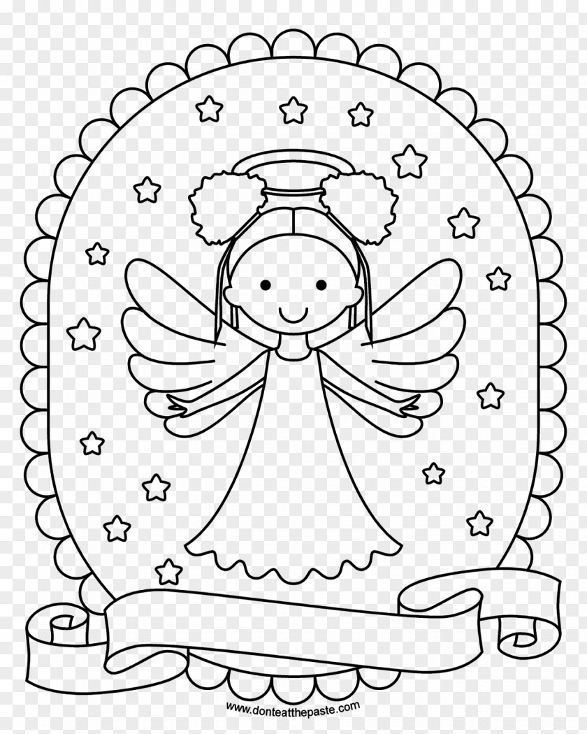 Angel Watercolor Coloring Book Printing Black And White PNG