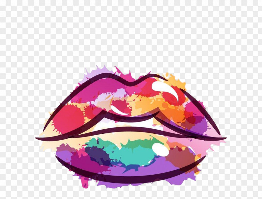 Violet Lip Heart PNG