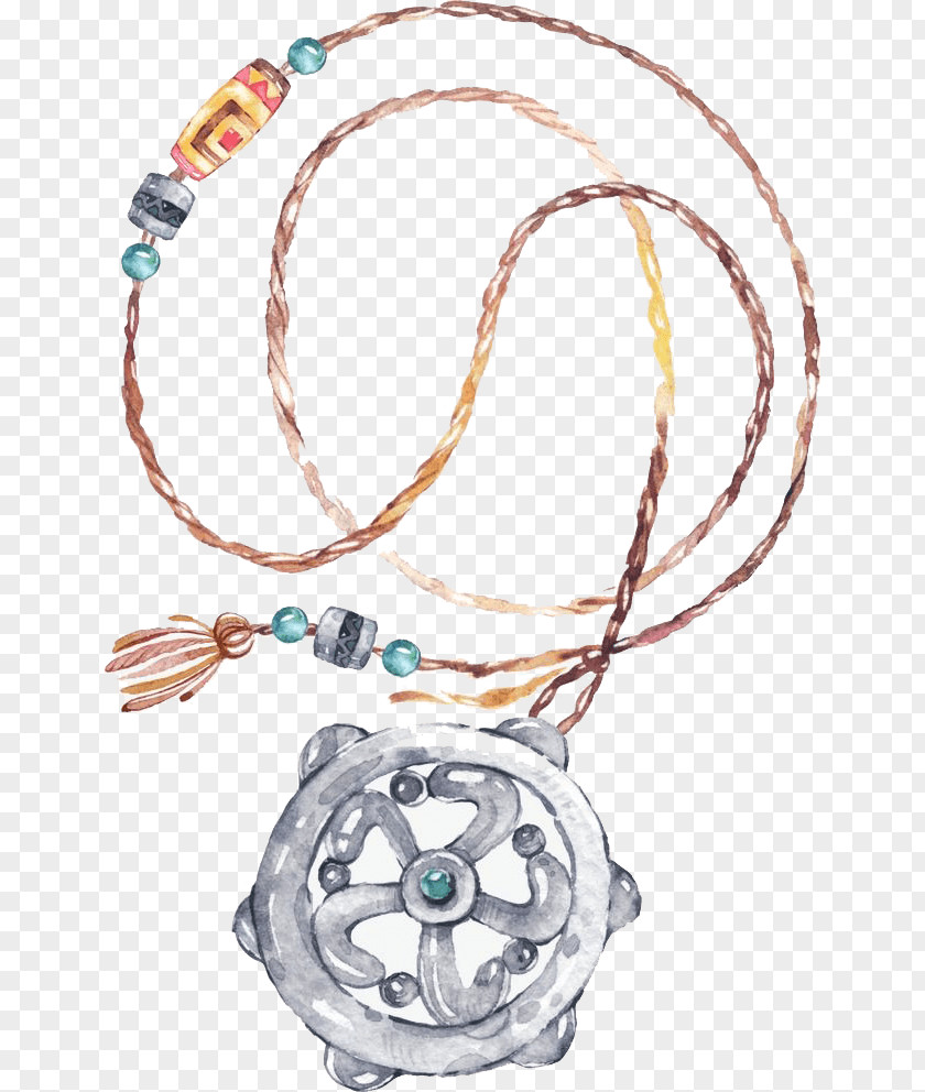 Cartoon Necklace Watercolor Painting Jewellery PNG