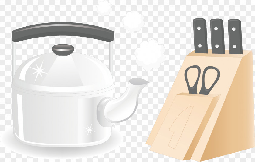 Kettle Kitchen Knives Creative Background Knife Tool Utensil PNG