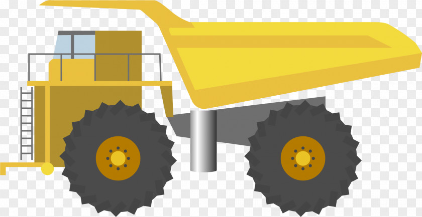 Yellow Cartoon Tractor Drawing PNG
