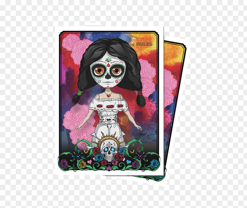 Dia Los Muertos Game Day Of The Dead Death Doll Ultra Pro Deck Protectors PNG