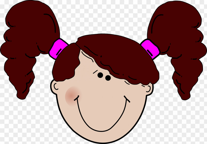 Smiley Girl Face PNG , Happy girl clipart PNG