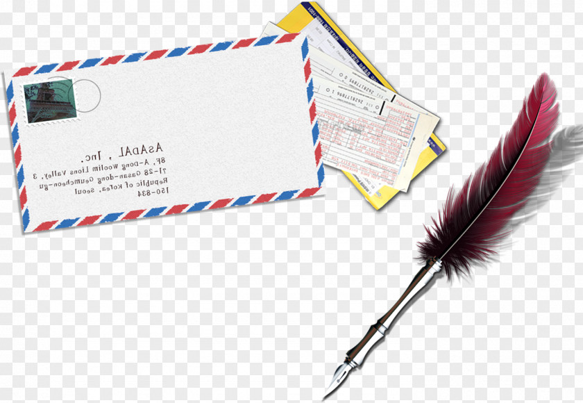 Letters And Quill Pen Paper Feather PNG