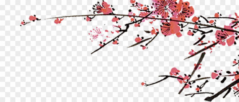 Plum Flower Chinese Dream Ink PNG