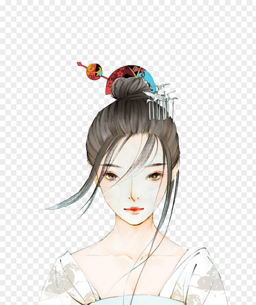 Japan Illustration Painting Woman PNG