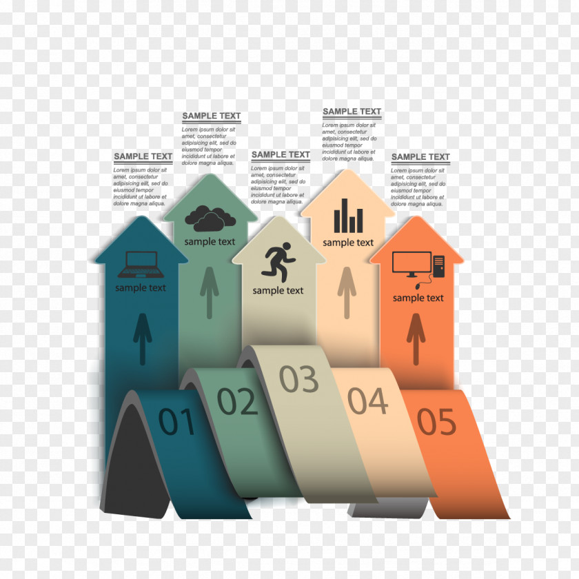Vector Material Arrow Ppt And Icon Infographic Template PNG