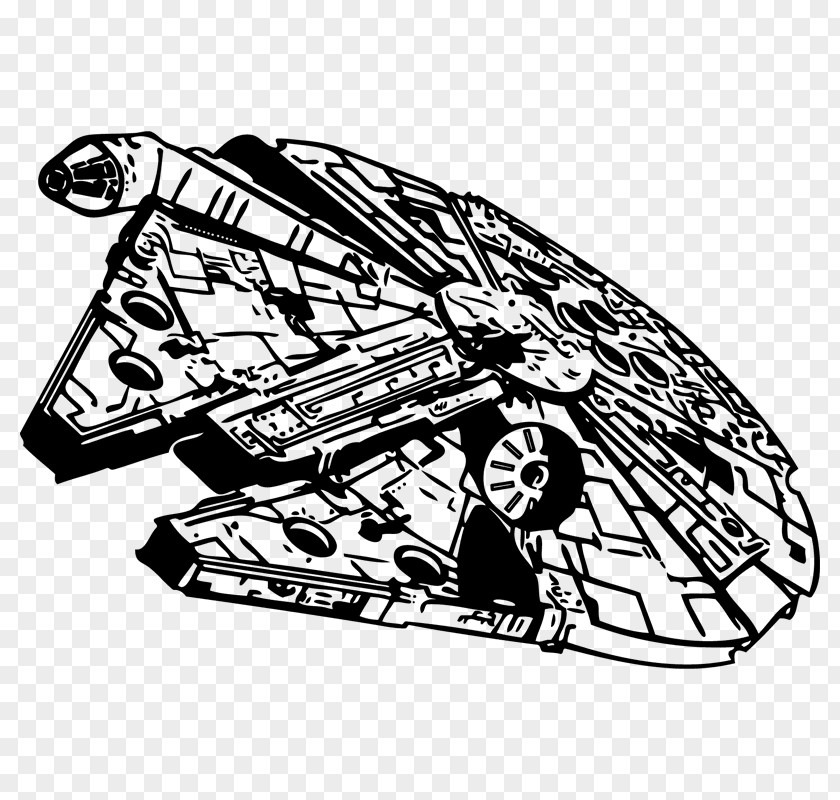 Millennium Falcon Star Wars Stencil Clip Art PNG