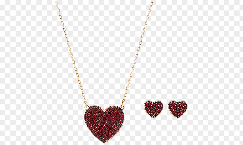 Swarovski Jewelry Sets Women's Necklace Pendant Chain Heart Bling-bling PNG