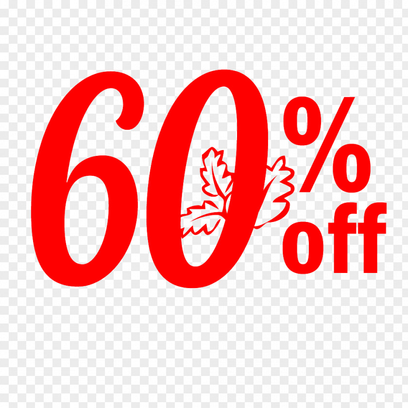 Thanksgiving Sale 60% Off Discount Tag. PNG