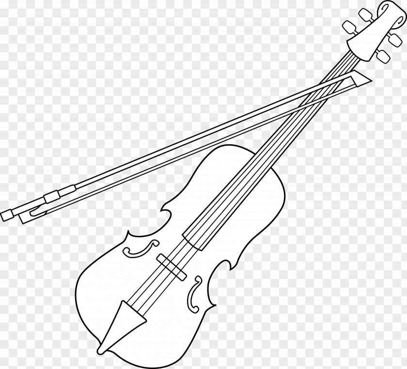 Violin Black And White Bow Line Art Clip PNG