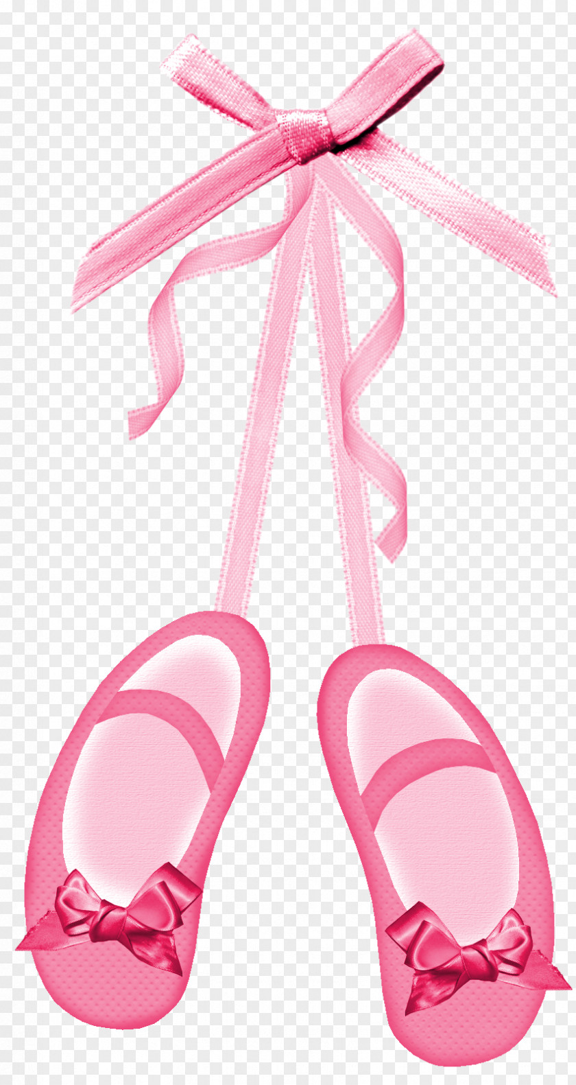 Pink Bow Ballet Shoe Flat Clip Art PNG