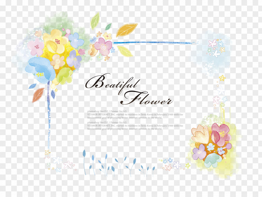 Flowers Border,Watercolor Flower PNG