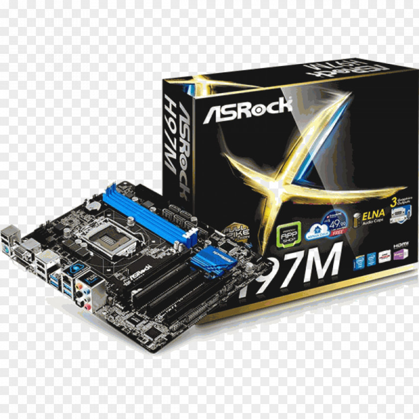 Intel LGA 1150 Motherboard ASRock MicroATX PNG