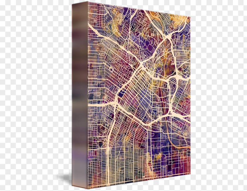 Los Angeles City Gallery Wrap Art South Street Canvas PNG