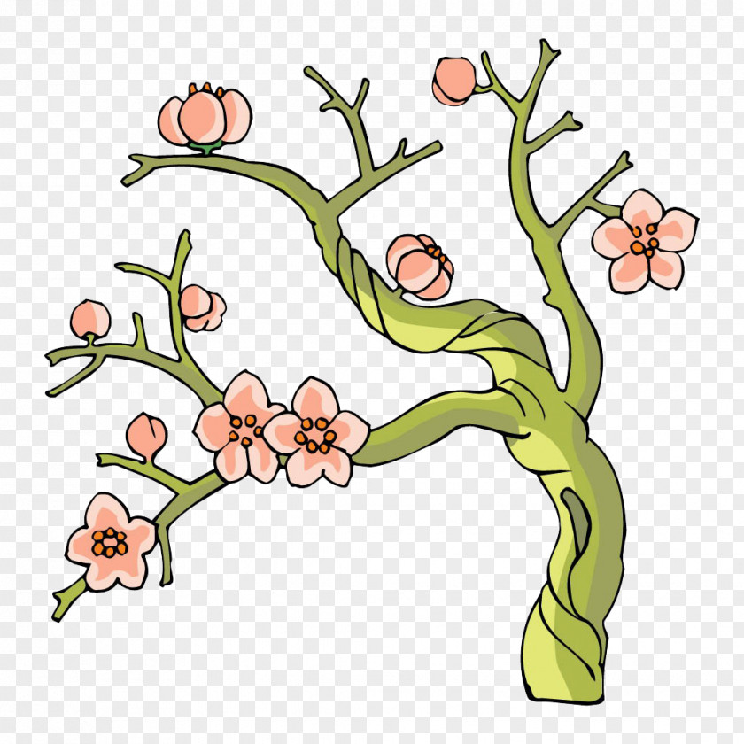 Plum Flower Painting Art PNG