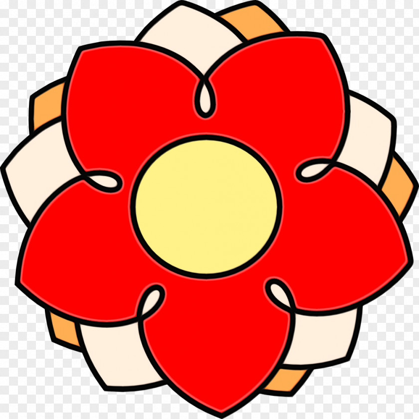 Red Cartoon Circle Petal PNG