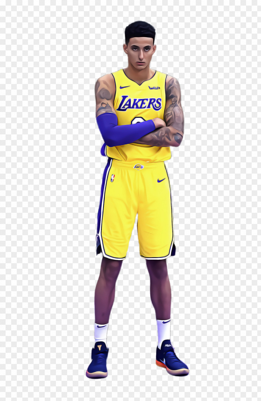 Action Figure Electric Blue Basketball Player Sportswear Yellow Jersey PNG