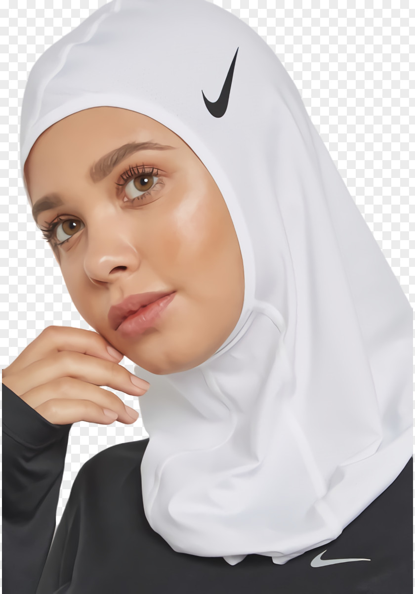 Blue Nike White Women's Pro Hijab PNG