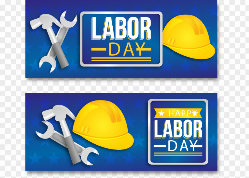 Labor Day Banner With Helmet And Tools Labour Euclidean Vector International Workers PNG
