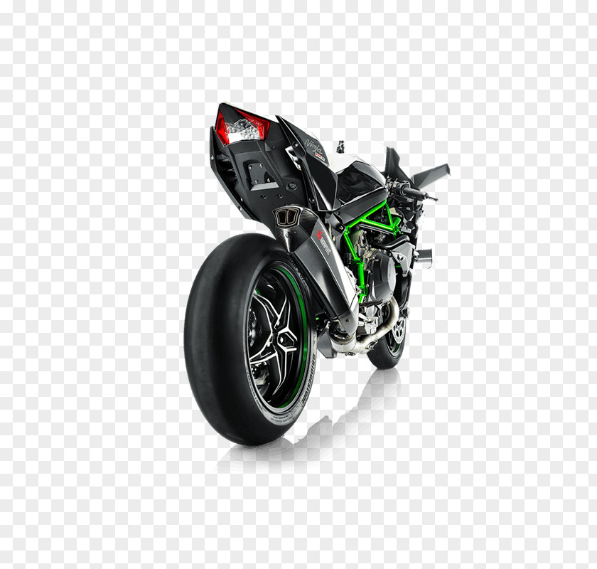 Motorcycle Kawasaki Ninja H2 Exhaust System Tire Akrapovič PNG
