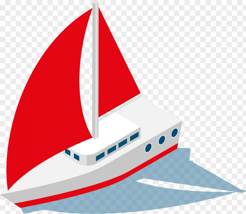 Red Sail Material Sailing Ship Watercraft PNG