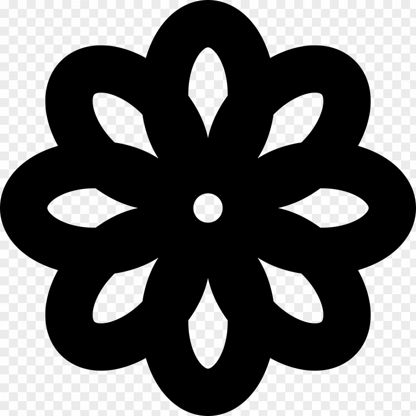 White Flower Black And Symbol Clip Art PNG