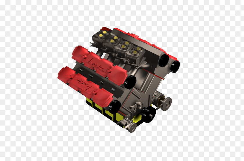 Car V8 Engine Cylinder Block Visualization PNG