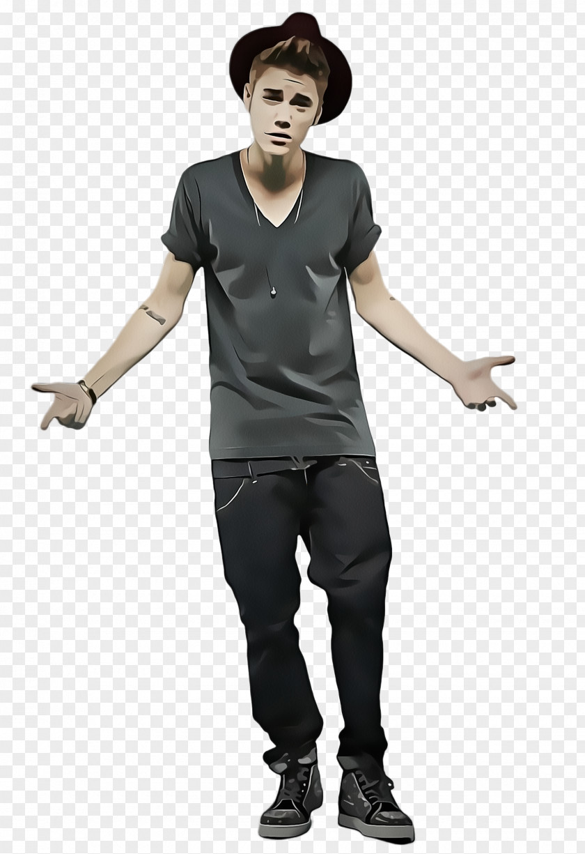 Finger Costume Standing T-shirt Male Arm Gesture PNG