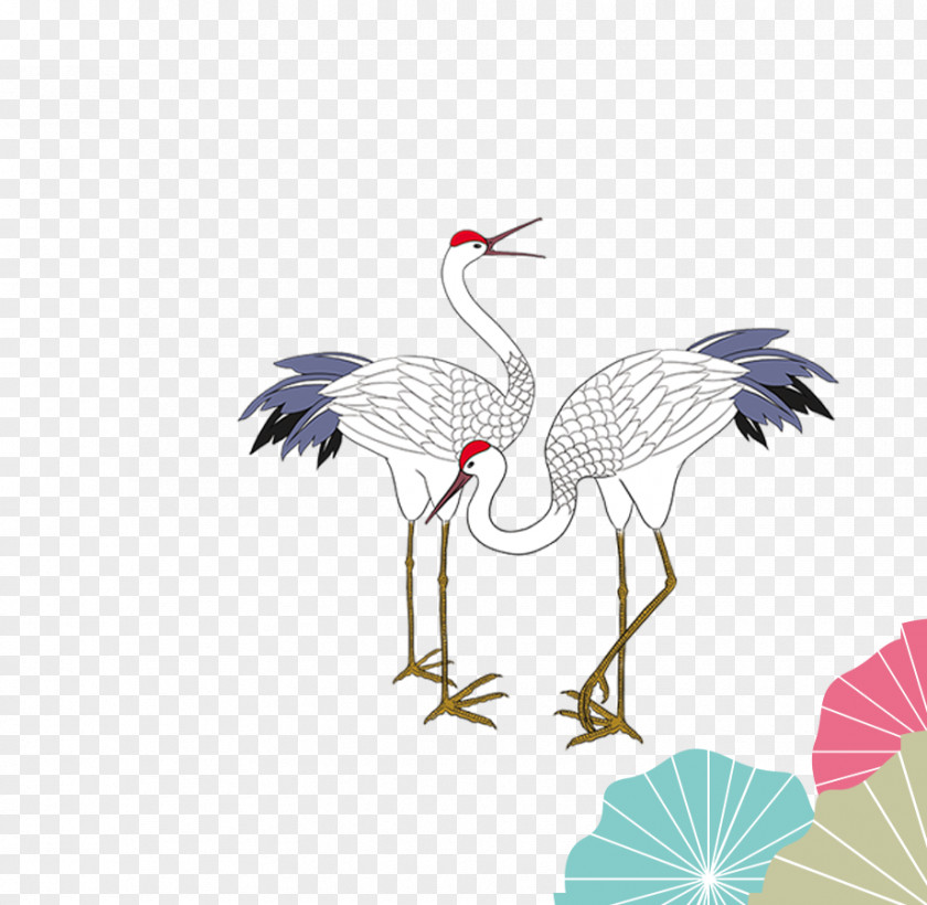 Simple Chinese Style Pen Swan Shape Crane Cartoon Ink Wash Painting PNG