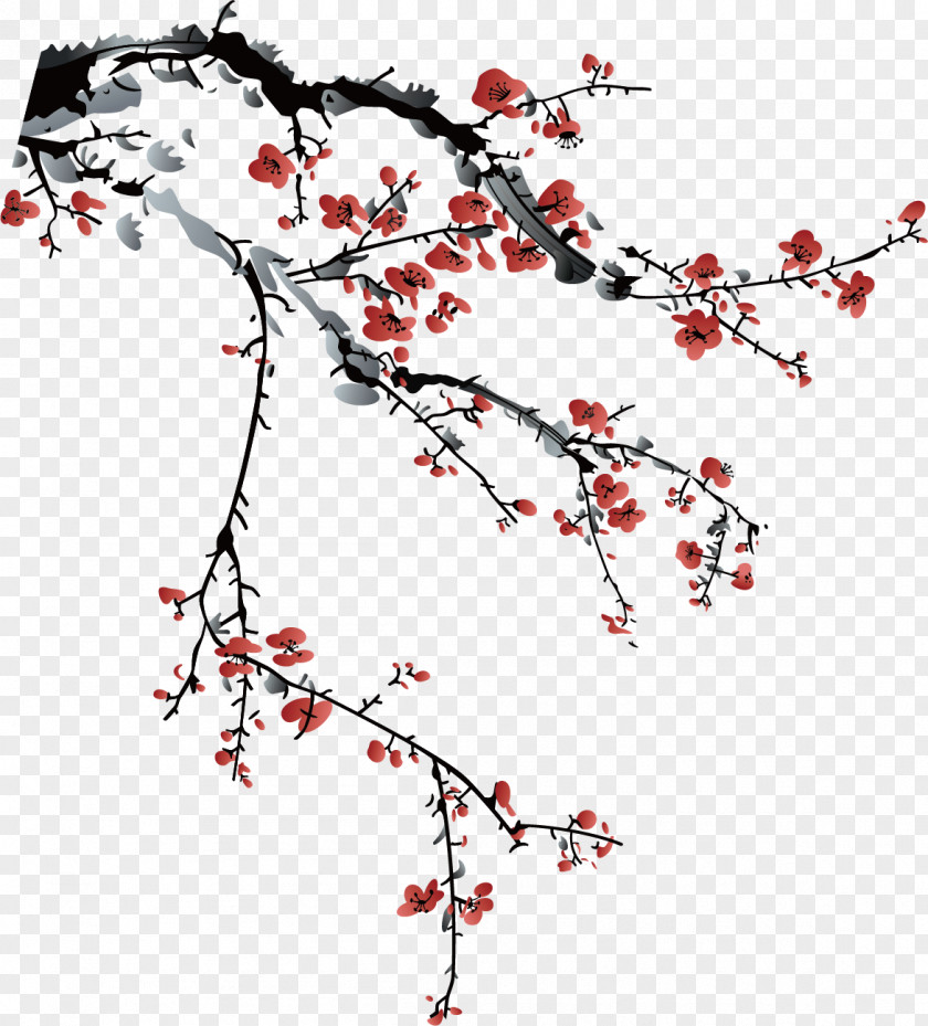 Ink Plum Stock Photography Royalty-free Chinese Painting Landscape PNG