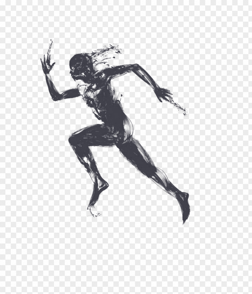 Ink Running Man Adobe Flash PNG