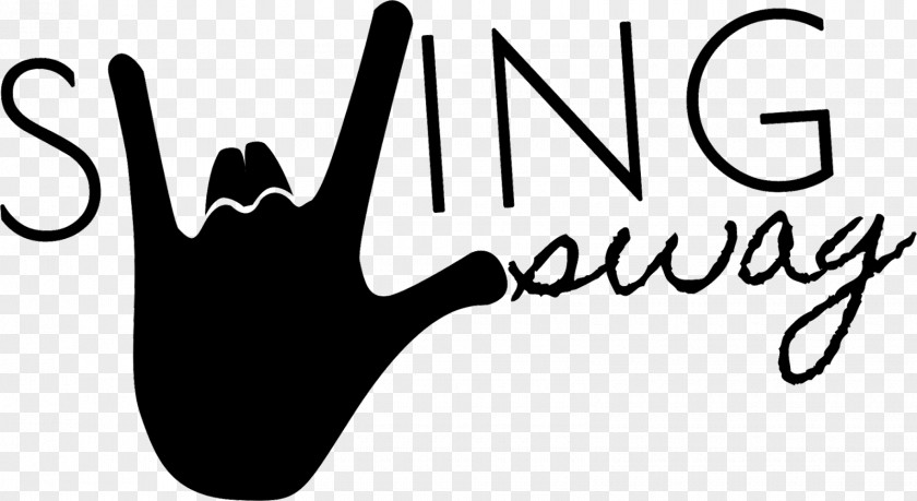 Swag Logo Brand Finger White Font PNG