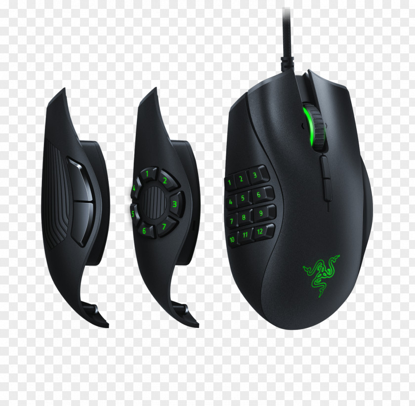 Computer Mouse USB Gaming Optical Razer Naga Trinity Backlit Inc. Hex V2 Laser RZ01-02410100-r3u1 PNG