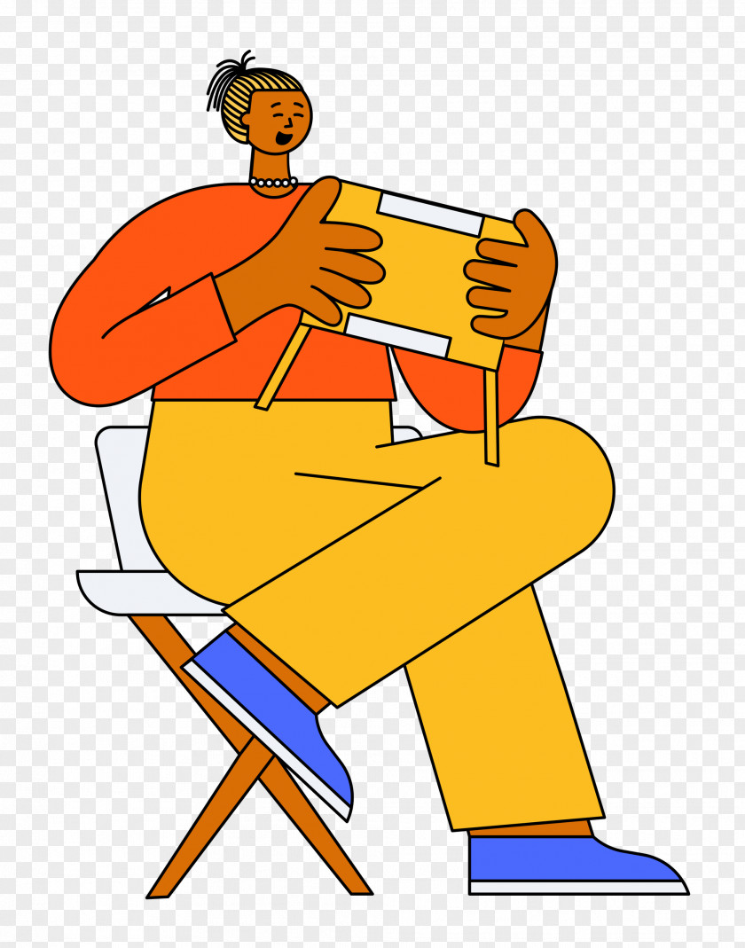 Cartoon Yellow Sitting Joint H&m PNG