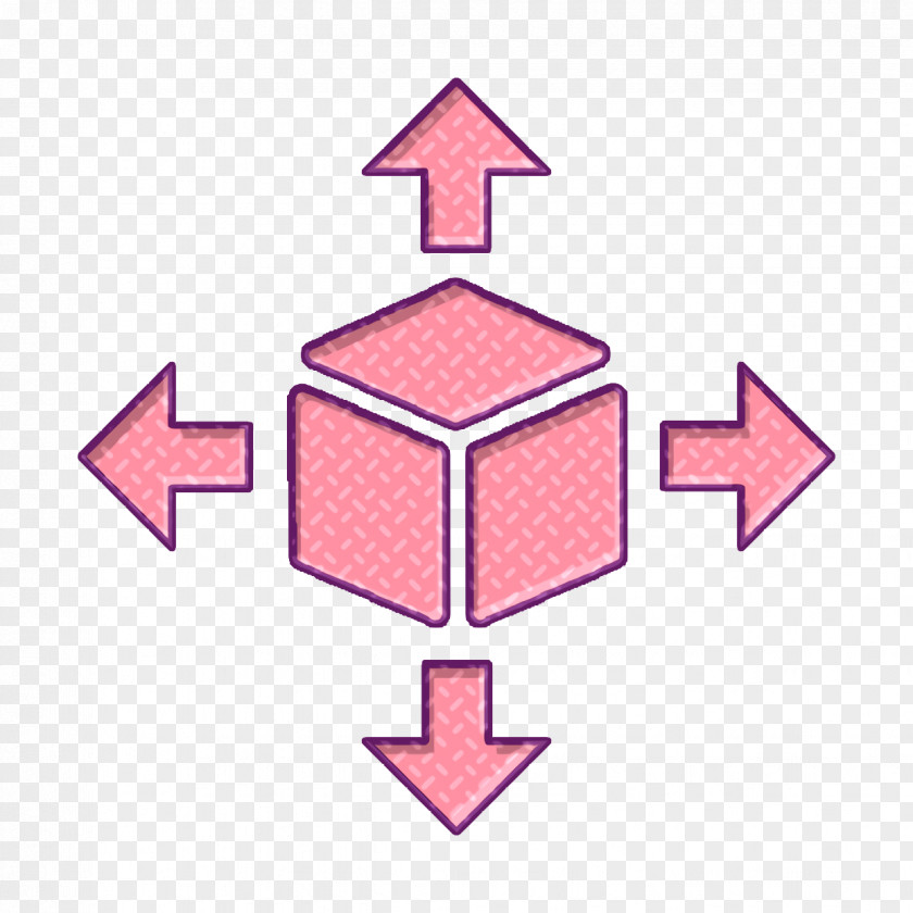 Delivery Cube Box Package With Four Arrows In Different Directions Icon Logistics PNG