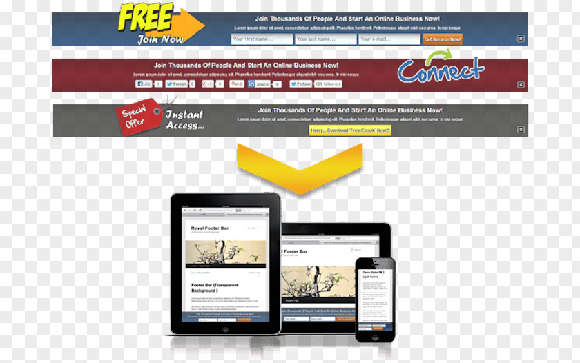 Footer Bar Web Page Online Advertising Display PNG