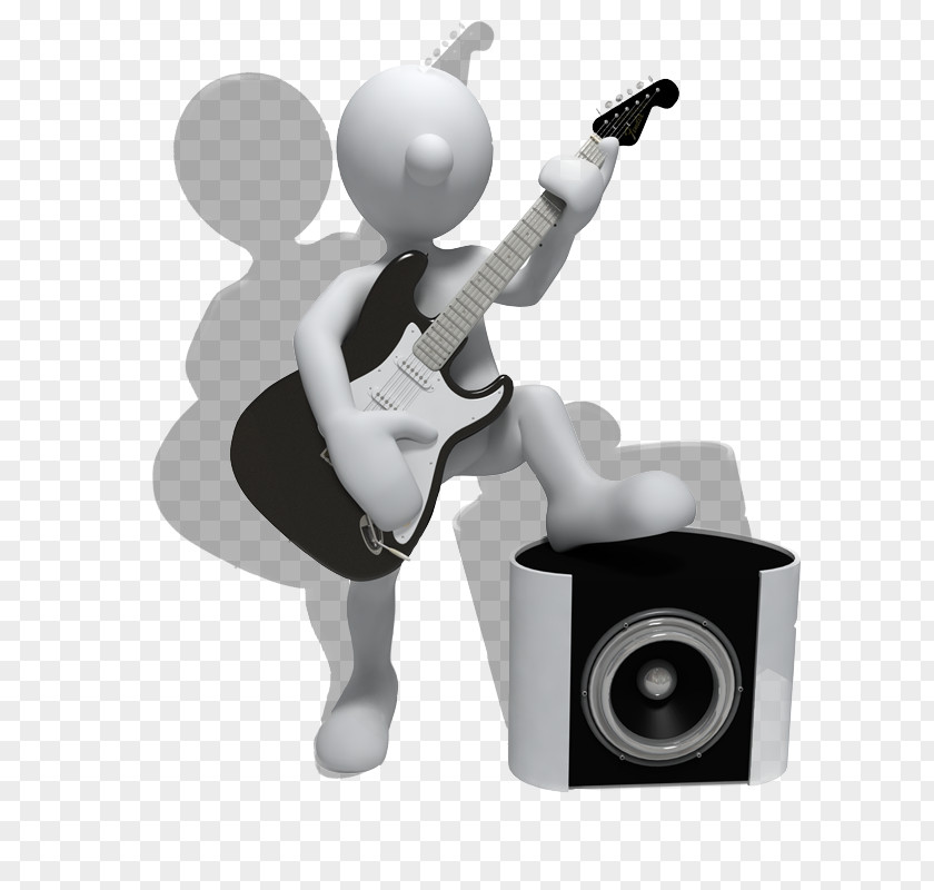 3D Villain Guitar Megaphone PNG