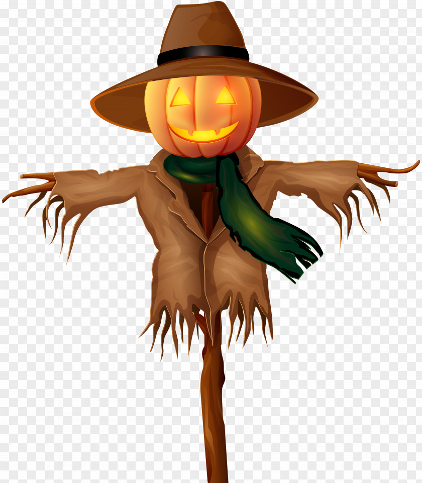 Halloween Scarecrow Gold Clip Art Hat Tree Character Illustration PNG