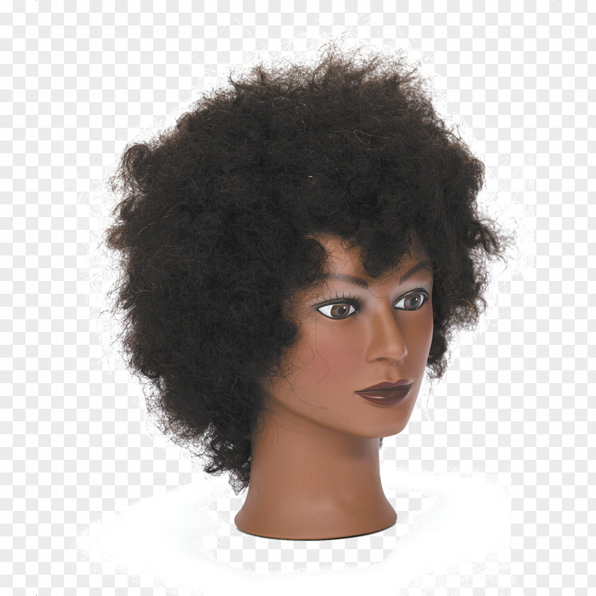 Afro Black Hair Mannequin Wig PNG