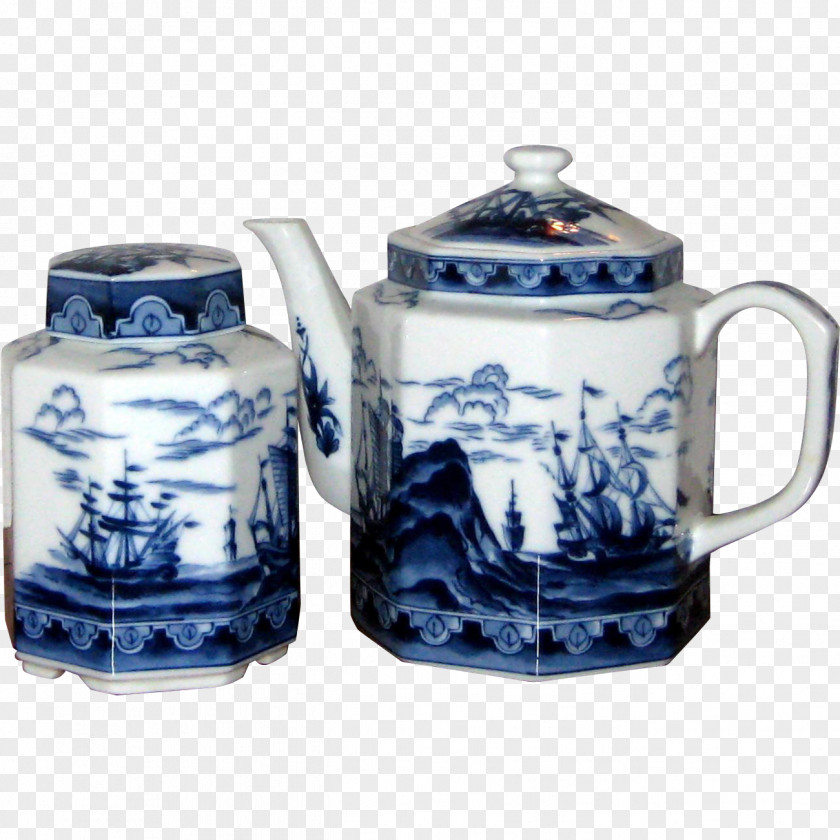Teapot Jug Ceramic Blue And White Pottery Mug PNG