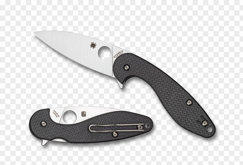 Flippers Knife CPM S30V Steel Spyderco Carbon Fibers PNG