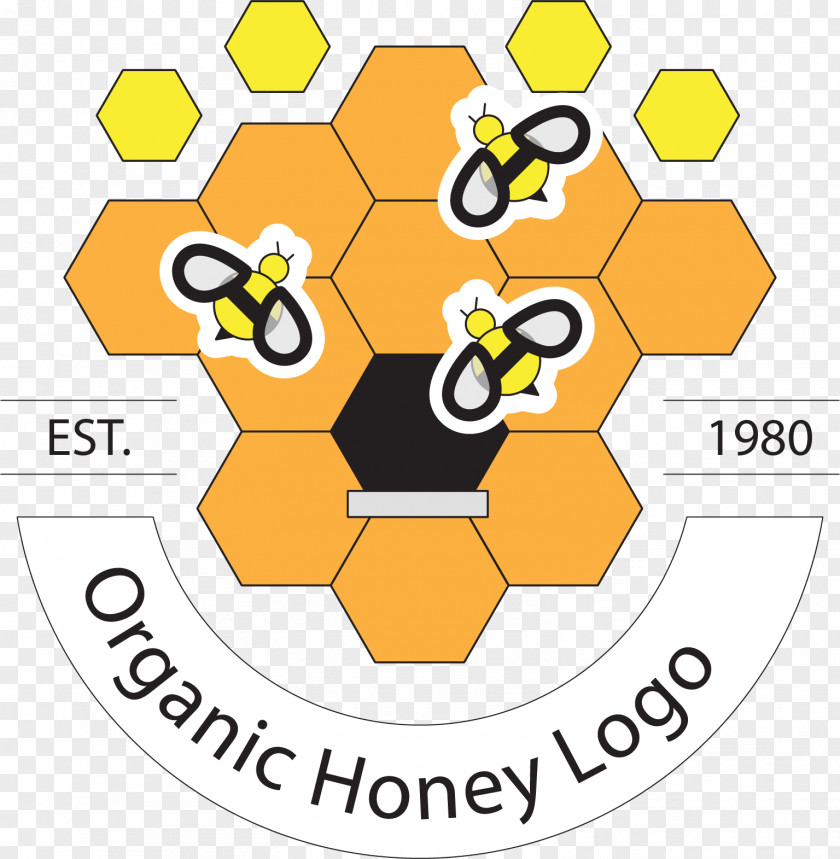 Honeycomb Logo Bee PNG